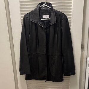 Calvin Klein Women's Sleek Black Leather Jacket